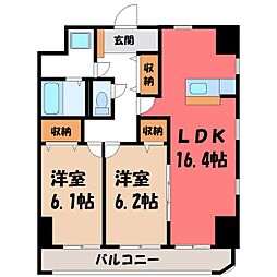 アマルフィーノ 2LDKの間取図画像