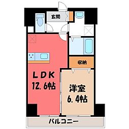 サンモールF.K.D 1LDKの間取図画像