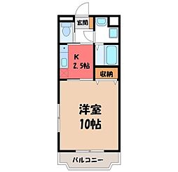 Y&Mシャトレマツモト 1Kの間取図画像