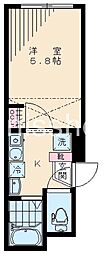 プルメリア桜台 1Kの間取図画像