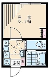 プルメリア桜台 1Kの間取図画像