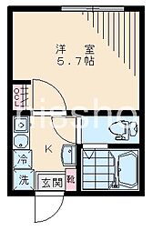 プルメリア桜台 1Kの間取図画像