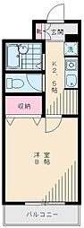 ヴェルメゾンヨシイケ 1Kの間取図画像