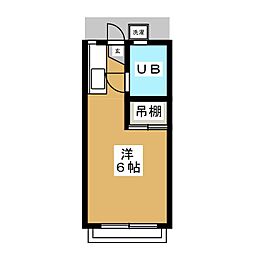 第1コーポゆう 2階ワンルームの間取り
