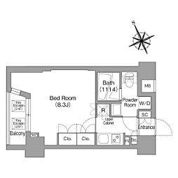 コンフォリア中葛西 5階1Kの間取り