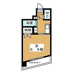 ユウハイム1 1Kの間取図画像