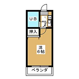 エムティーパレス 1Kの間取図画像