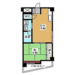 関寅ビル第一 1DKの間取図画像