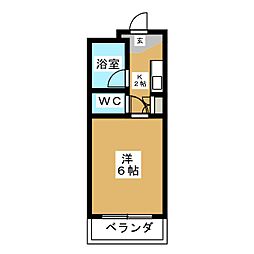 グランディール船堀 1Kの間取図画像