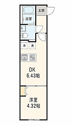 ヴランドール葛西 1DKの間取図画像