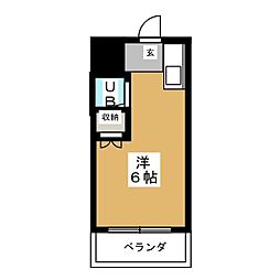アリスヴィラ ワンルームの間取図画像