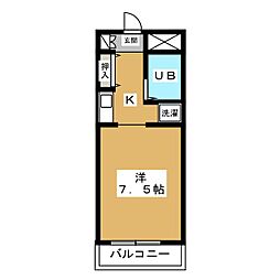 ユリーカ ワンルームの間取図画像