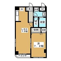 ルミエール葛西 1LDKの間取図画像