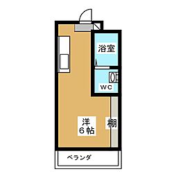 ピア1 ワンルームの間取図画像