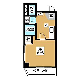 ソシア船堀 1Kの間取図画像