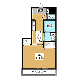 ソレイユ 1DKの間取図画像
