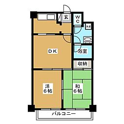 正栄ビル 2DKの間取図画像