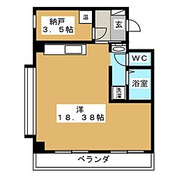 プリマベェーラ ワンルームの間取図画像