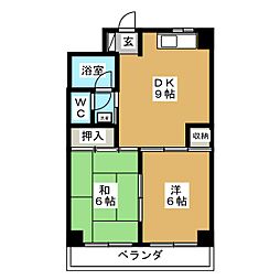 シャトレグレイス 2DKの間取図画像