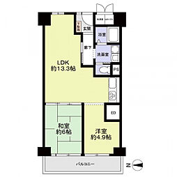 野田パークマンション 2LDKの間取図画像