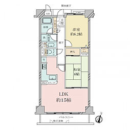 野中北パークハウス 2LDKの間取図画像