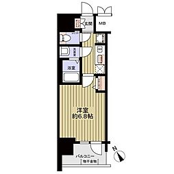 プレサンス大国町アドロッソ 1Kの間取図画像