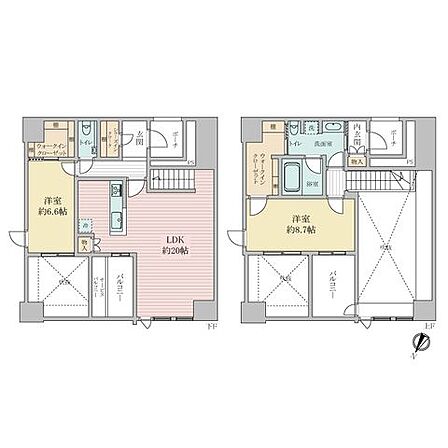 2LDKの間取です。