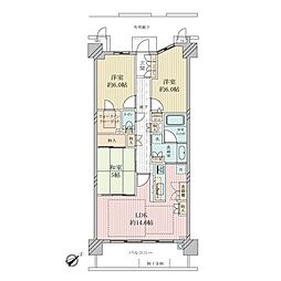 リバーガーデンみなとみさき団地B棟 3LDKの間取図画像