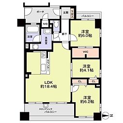 エステムコート天神橋 3SLDKの間取図画像