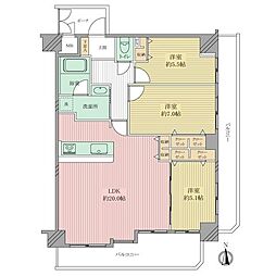 セレッソコート難波パークサイドシティ 3LDKの間取図画像