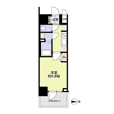 間取り アドバンス大阪ストーリア 13階/-