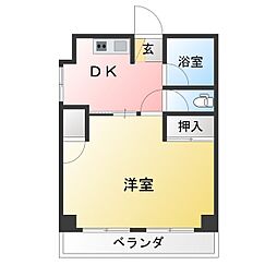 第一大越ビル 1DKの間取図画像