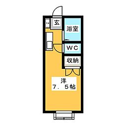 エステートP2 ワンルームの間取図画像