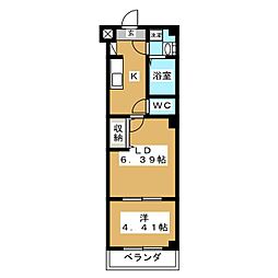 INSURANCEBLDG.XV3 1LDKの間取図画像