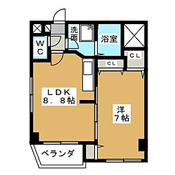 marinaHills 1LDKの間取図画像