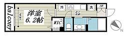 アリュール 1Kの間取図画像