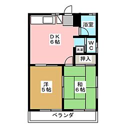 メゾン米倉 2DKの間取図画像