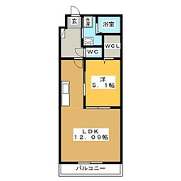 ミリアビタ大森台 1LDKの間取図画像