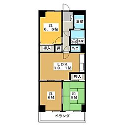 フローラ稲毛 3LDKの間取図画像