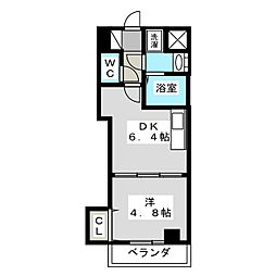 エスペラント 1DKの間取図画像