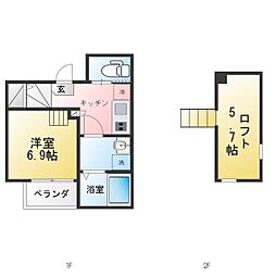 ロイヤルガーデン 1Kの間取図画像