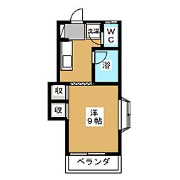 グリーンハイツ ワンルームの間取図画像