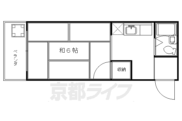 コーポ松井 201｜京都府京都市右京区西院松井町(賃貸マンション1K・2階・16.00㎡)の写真 その2