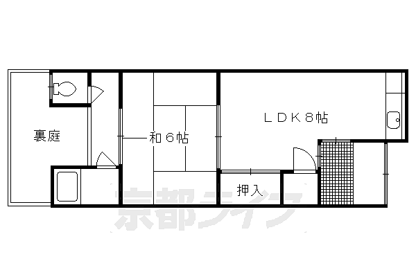 ハイツ光陽 202｜京都府京都市右京区梅津フケノ川町(賃貸アパート1LDK・2階・28.35㎡)の写真 その2