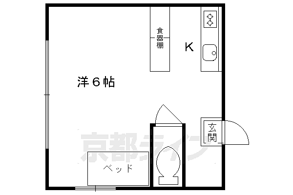 ロイヤルハイツ青木 304｜京都府京都市中京区壬生森町(賃貸マンション1R・3階・14.50㎡)の写真 その2