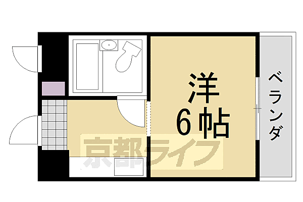 マルカクカウンタックハイツ 105｜京都府京都市西京区大枝沓掛町(賃貸マンション1K・1階・18.34㎡)の写真 その2