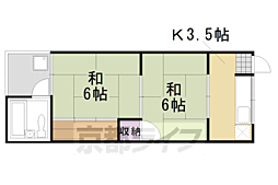 御陵ハイツ 2Kの間取図画像