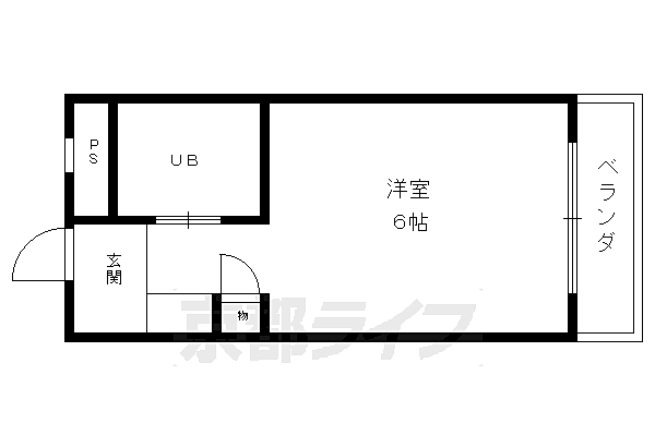 シャトーローラン 405｜京都府京都市右京区西院東貝川町(賃貸マンション1K・4階・18.68㎡)の写真 その2