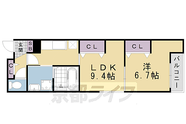 グランディオーズ桂 403｜京都府京都市西京区上桂前田町(賃貸マンション1DK・4階・40.00㎡)の写真 その2