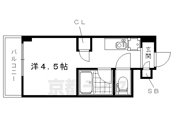 キャンパスヴィレッジ京都西京極 305｜京都府京都市右京区西京極北大入町(賃貸マンション1R・3階・15.87㎡)の写真 その2